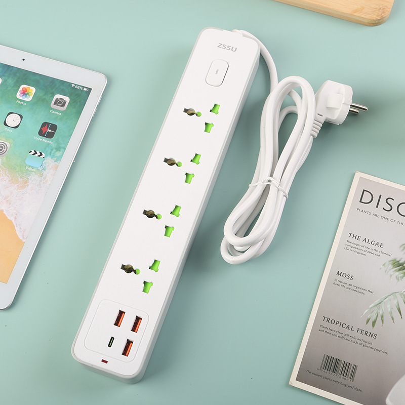 3USB + 1Type-C Black and White Office Home Board Package de alta frecuencia con puerta de seguridad