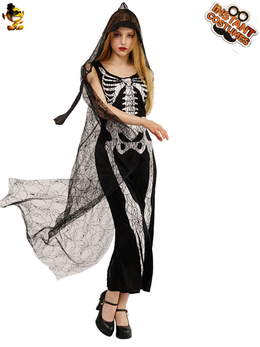 Halloween adulto grande hembra fantasma hueso cráneo traje Cosplay cráneo falda fiesta carnaval ropa distribución al por mayor