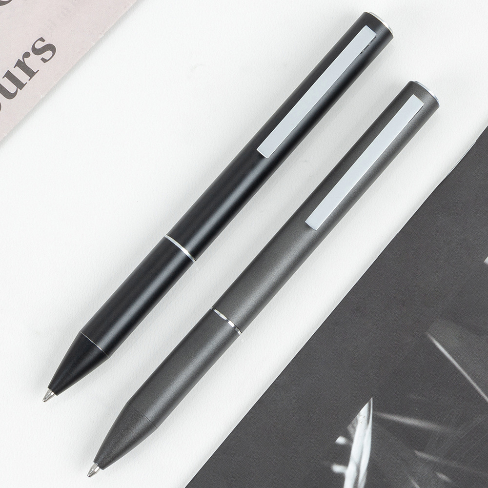 Bolígrafo giratorio aceitoso de metal 1,0, exportación de alta gama, publicidad, regalo de oficina, impresión y grabado de logotipo, bolígrafo personalizado de negocios