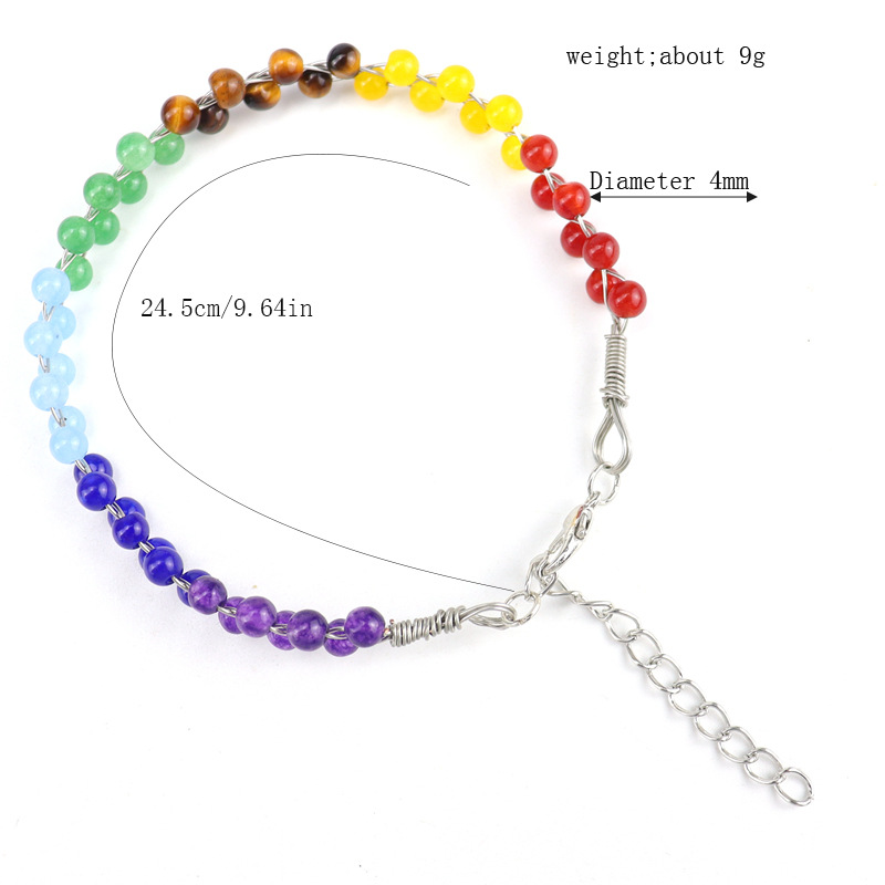 Simple Style Round Agate Beaded Bracelets 1 Piece