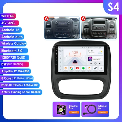 DVD Navigation Renault Trafic 3 Opel - 4-32g-wifi-4g-lte-edition-7862-carplay-eight-nuclear-9inch-suitable-for-14-21-traficopel-vivaro-medium-and-low-configuration