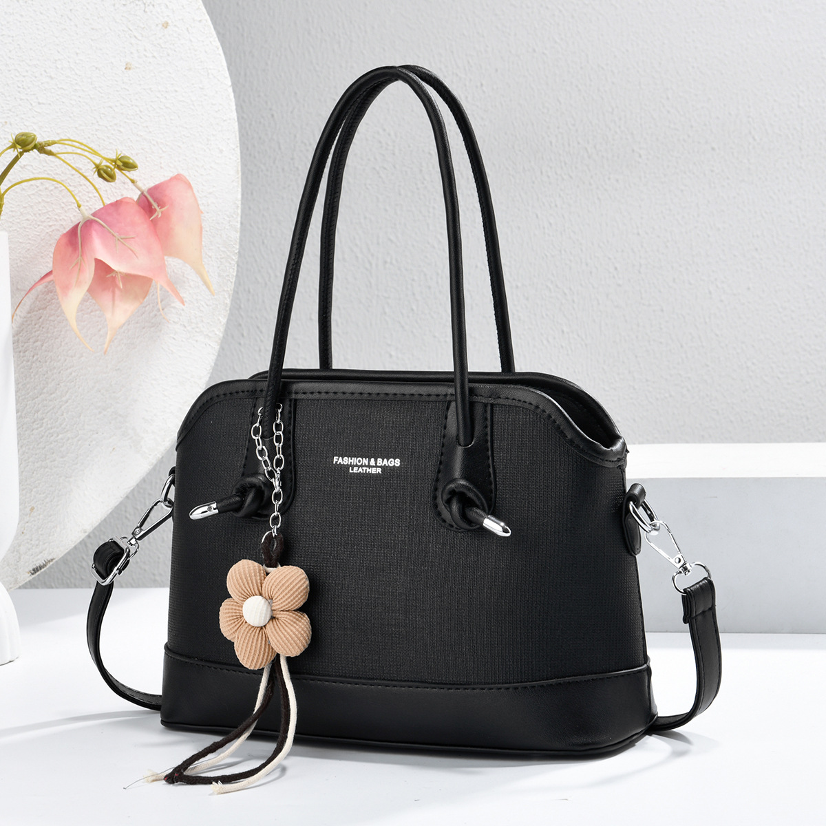 Bolso de moda casual flor colgante bolso de hombro de color combinado bolso de transporte diario bolsas transfronterizas