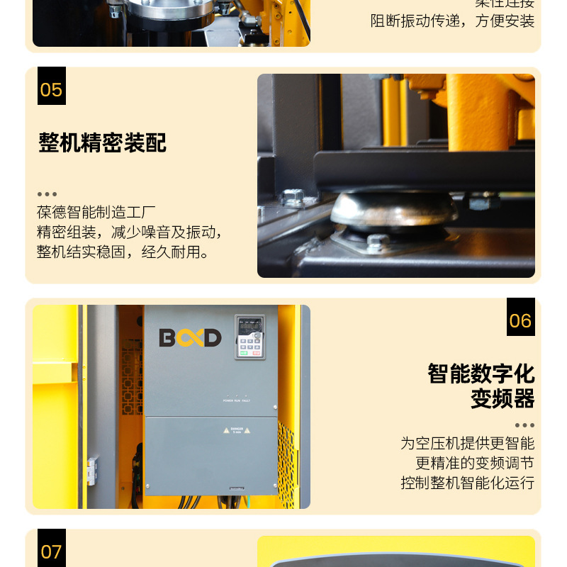 Large Screw-Type Air Compressor 37Kw Two-Stage Permanent Magnet Variable Frequency Industrial-Grade Air Compressor Energy-Saving Factory Direct Sale
