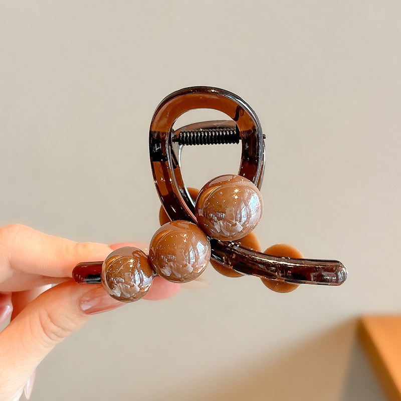 Horquilla de temperamento elegante francés, pinza de tiburón de acrílico para mujer, pinza de agarre grande, accesorios para el cabello, horquilla de sensación de alta calidad al por mayor