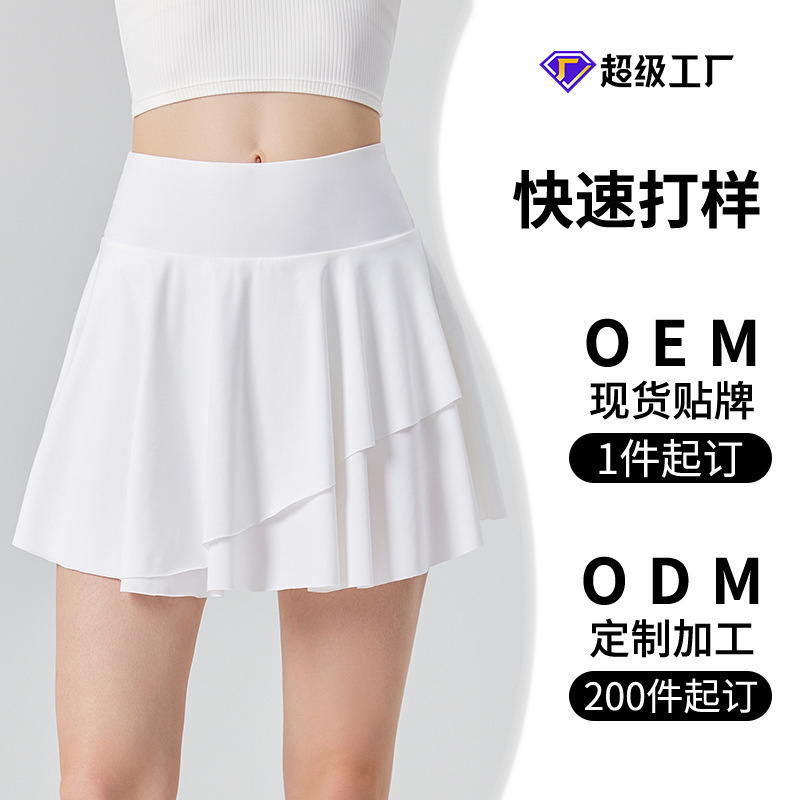 Procesamiento de ropa de golf de tenis protector solar personalizado falda deportiva de mujer secado rápido de cintura alta falda deportiva pleada