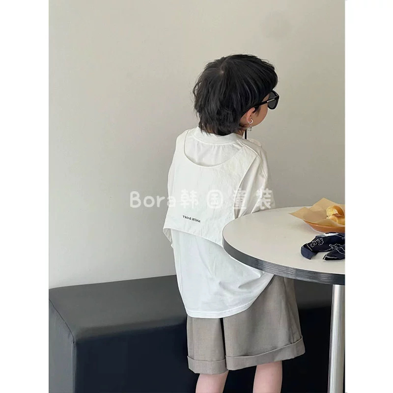 年中クリアランス、男の子と女の子向けの高コストパフォーマンスTシャツ、夏用子供用半袖コットン（返品不可//レビューなし1|undefined