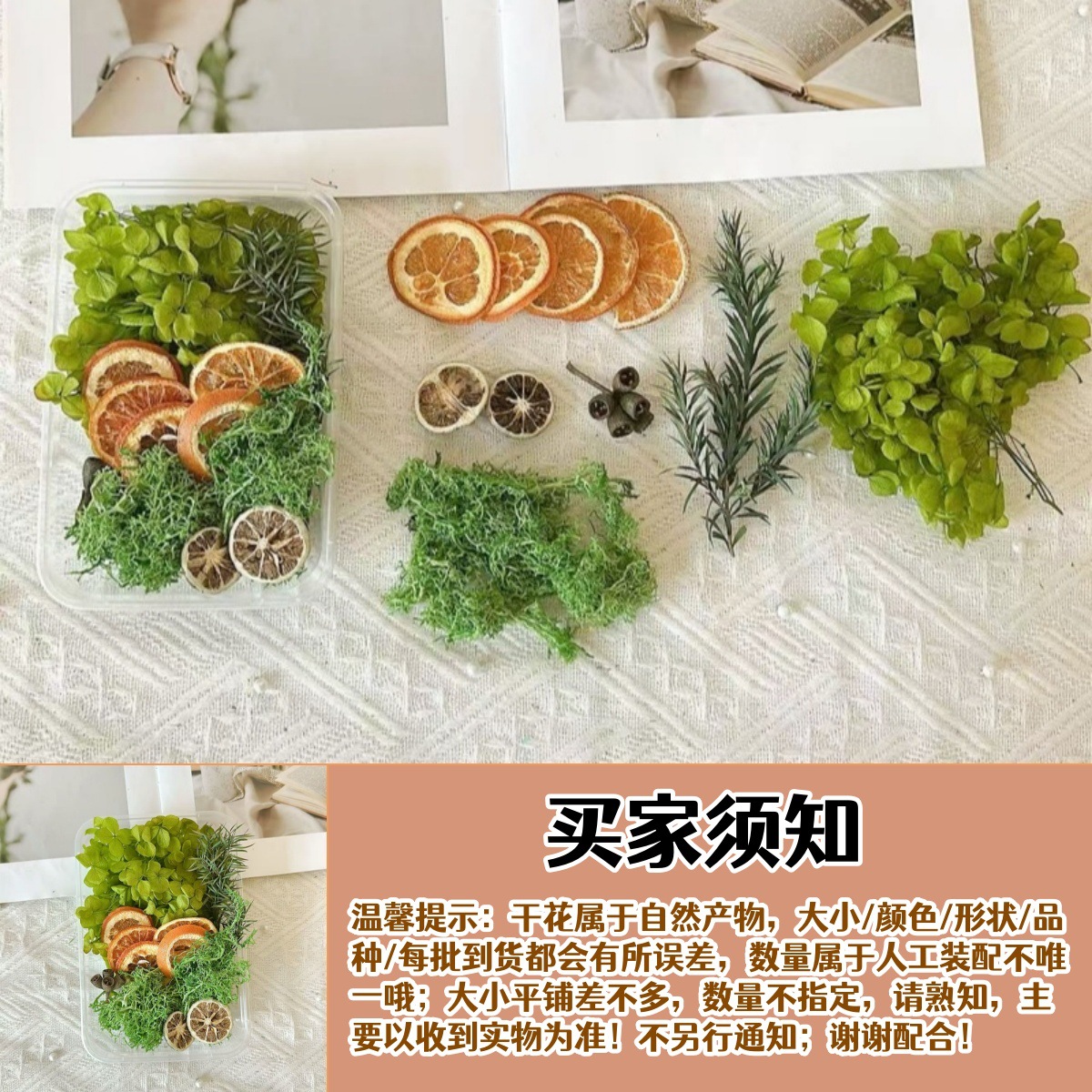 Fruitas secas flores secas DIY material paquete de plantas naturales secas al aire navidad pine canela hecha a mano in decoración adornos inmortales