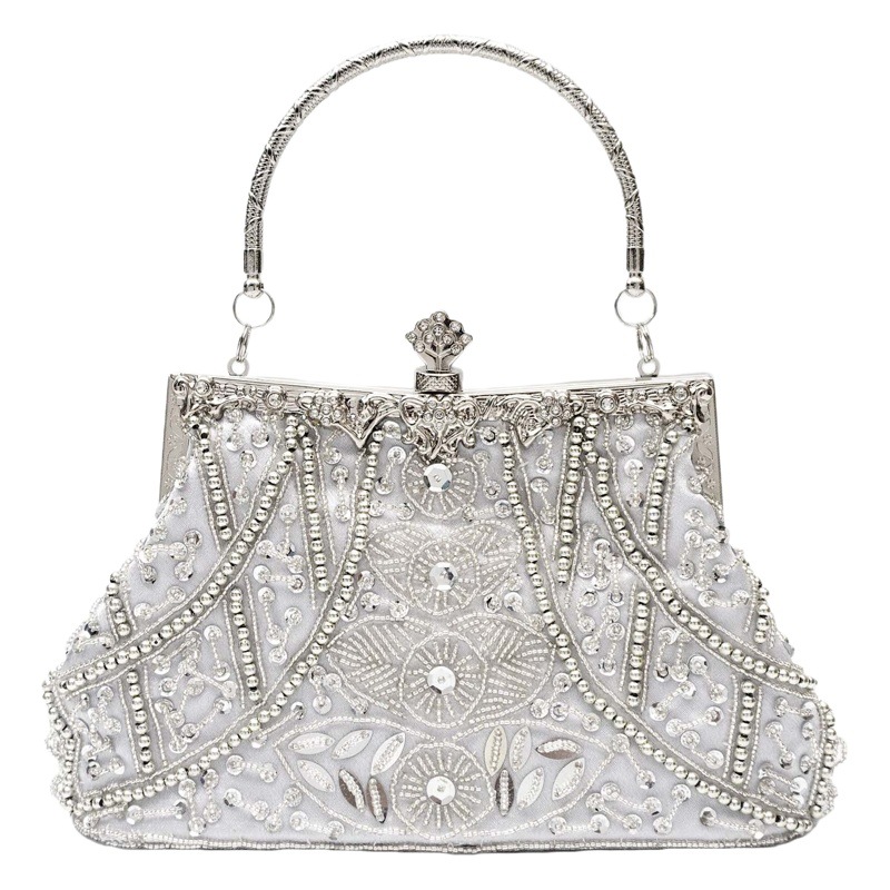 Kai Weili retro geométrico pesado hecho a mano con cuentas bolsa transfronteriza Bolso de mujer bolso de noche vestido de cheongsam bolso de noche con cuentas