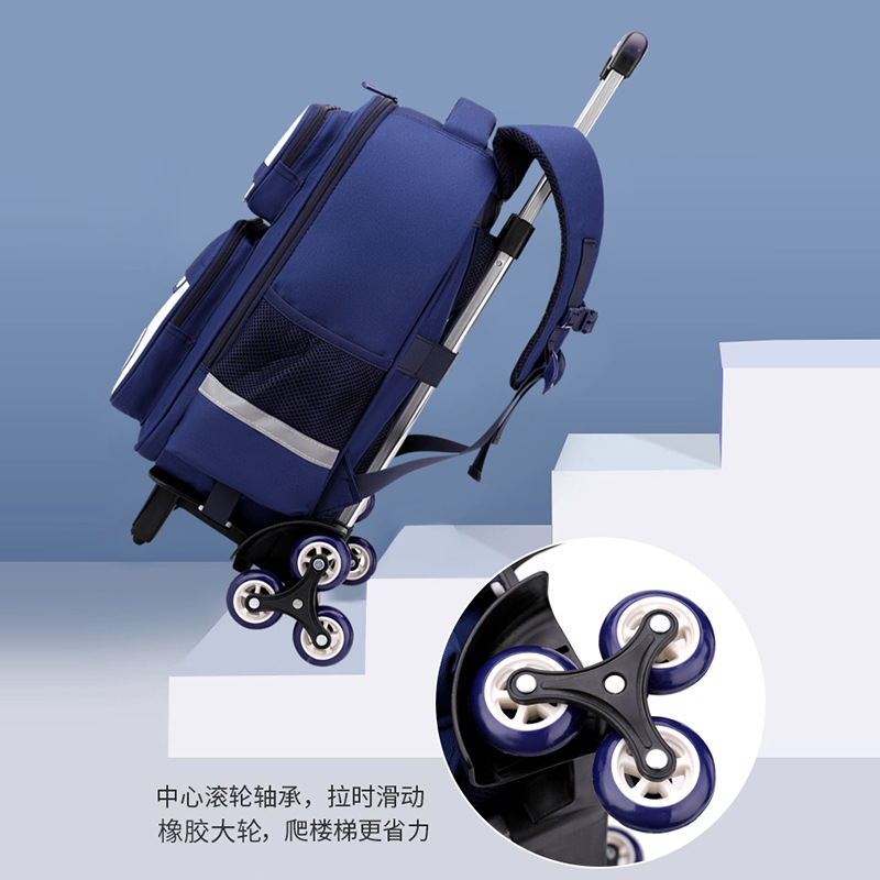 Pescado natural nuevo tirón mochila al por mayor escaleras mochila de estudiantes 3 - 6 grados antidesgaste