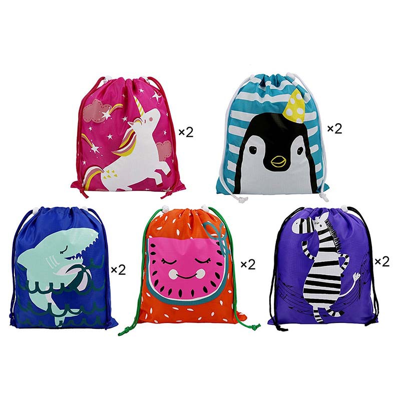 幼儿园小学初中儿童礼品袋圣诞节糖果袋饰品袋涤纶彩色束口拉绳袋