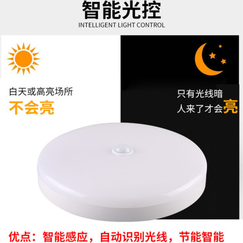 New LED sound and light control ceiling lamp human body induction corridor induction lamp fire emergency lighting radar induction