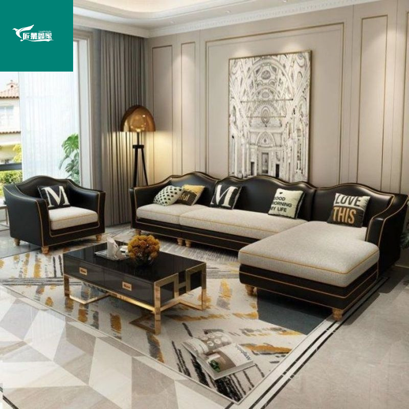 2025新款沙发皮艺沙发小户型后奢华时尚港式新古典L型高档沙发