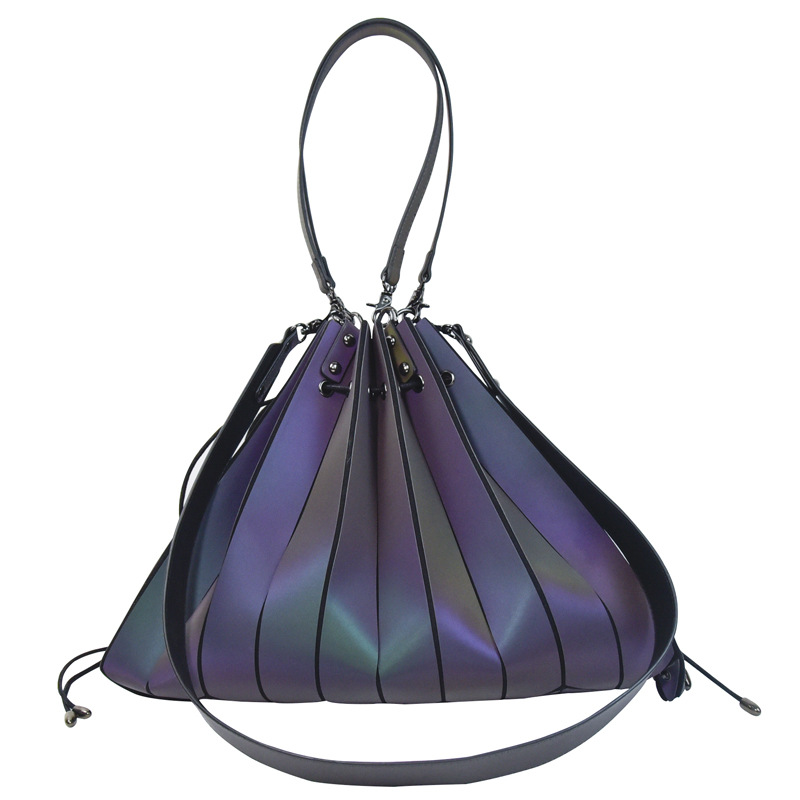 Hochwertige, farbenfrohe, personalisierte, prominente Nachtlicht-Handtasche mit Kordelzug und Diamantgitter_voghion.com