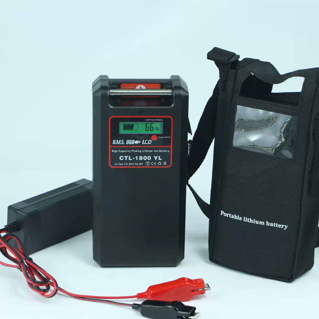 跨境爆款渔轮新款14Ah大容量便携式16.8V锂电池适用达瓦玛诺海钓