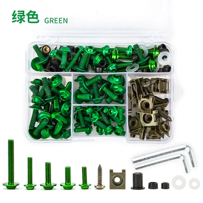177PCs fairing Bolt, Motorcycle Safety Supplies - 177pcs-color-screw-green