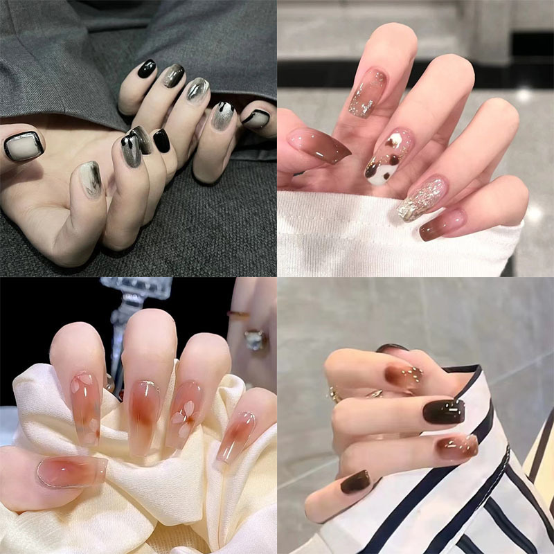 Autumn and Winter Gentle Pure Desire Simple Style Wearable Manicure Patches Short, Medium and Long Whitening Removable Fake Nails Autumn and Winter Gentle Pure Desire Simple Style Wearable Manicure Patches Short, Medium and Long Whitening Removable Fake Nails