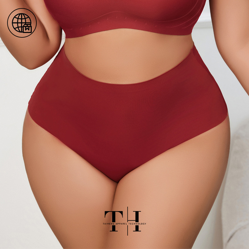 Special Offer for Girls Plus Size Briefs European and American Seamless One-Piece Ice Silk Women's Bikini Underwear with Wavy Edges and Breathable