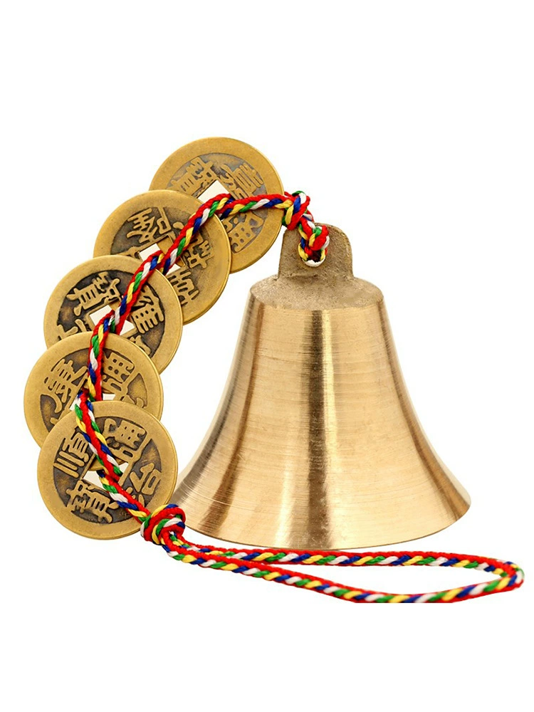 E0PB оптом медный колокольчик кулон колокольчики пять императоров колокольчик медные часы дверной Звонок Громкий медный звонок дверь