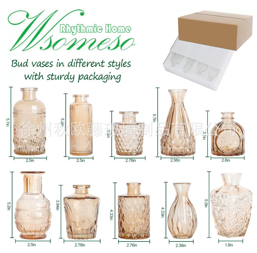 Juego de jarrones pequeños populares de Amazon, jarrones de estilo europeo para arreglos florales, decoración de alta gama para sala de estar y cocina