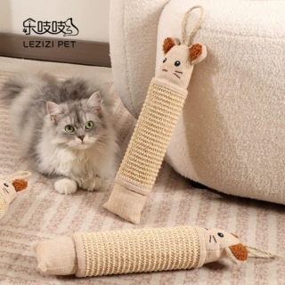 乐吱吱源头工厂可悬挂猫爬架卡通老鼠猫抓柱多功能剑麻耐抓猫玩具