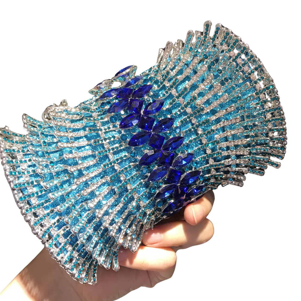 Oriente Medio África Sudeste Asiático damas cristal diamantes bolso de cena bolso de hombro aleación material galvanizado duro