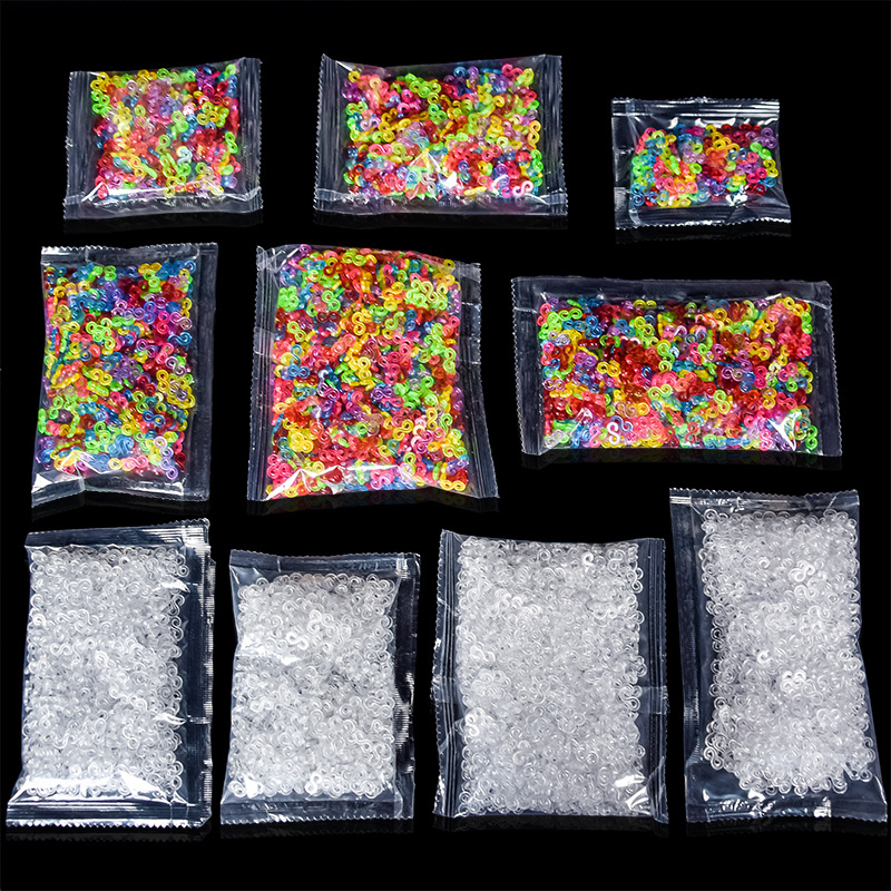 DIY Rainbow Rubber Band S clips pulsera tejida accesorios de material de color blanco S hebilla fábrica directa en stock