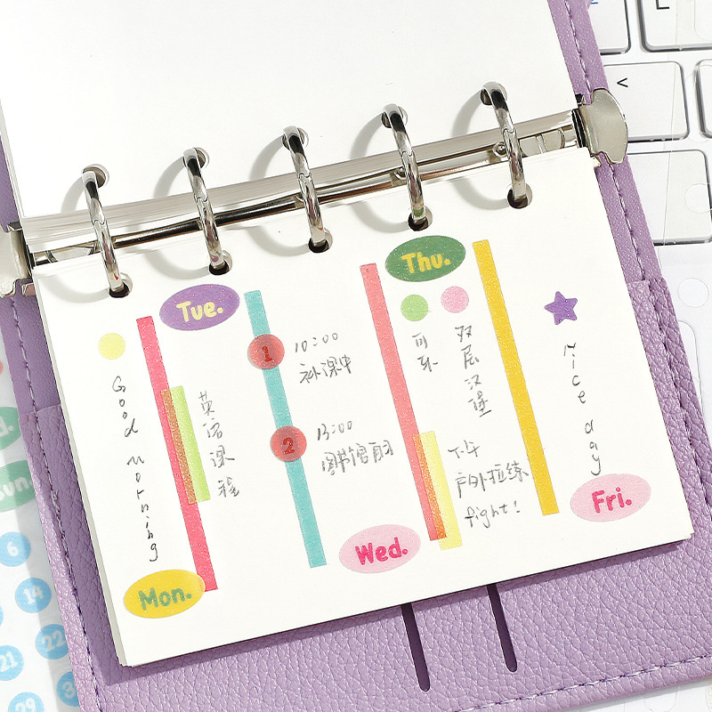 NOTE FOR Flash Sand PET Sticker Sticker Four Seasons Symphony Series Simple DIY Handcart Collage Decoration Sticker