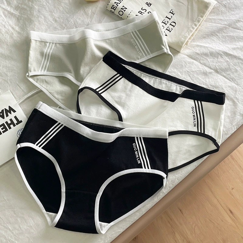 Solid color cotton comfortable underwear, breathable pants, mid rise