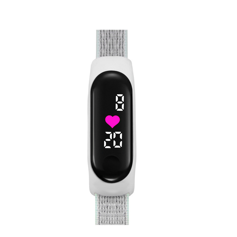 2023 amor en forma de corazón reloj LED pantalla táctil correa de velcro impermeable para niños fácil de usar conjunto pulsera aplicable 3