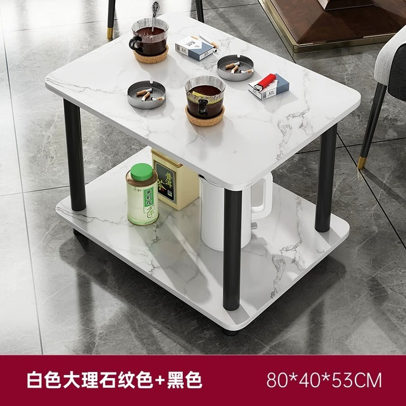 Mesa de mahjong, mesa de centro, estante de té, mesa lateral pequeña de doble capa móvil, sala de ajedrez y cartas, mini mesa de té especial para jugar a las cartas