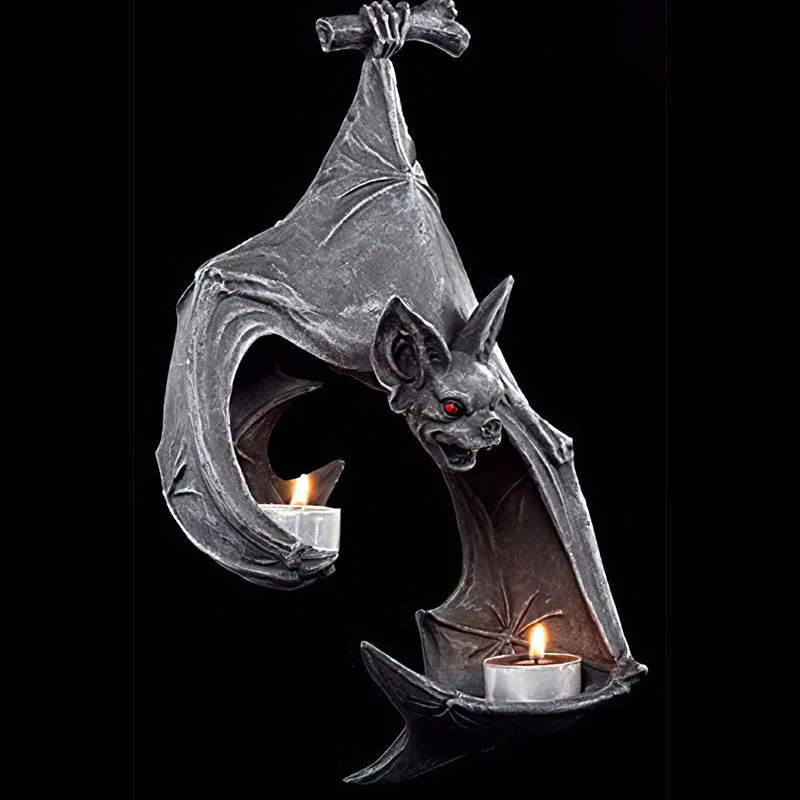 Bat Light Bat Wall Tealight Holder Bat Candle Wall Candle Holder Halloween Resin Ornament