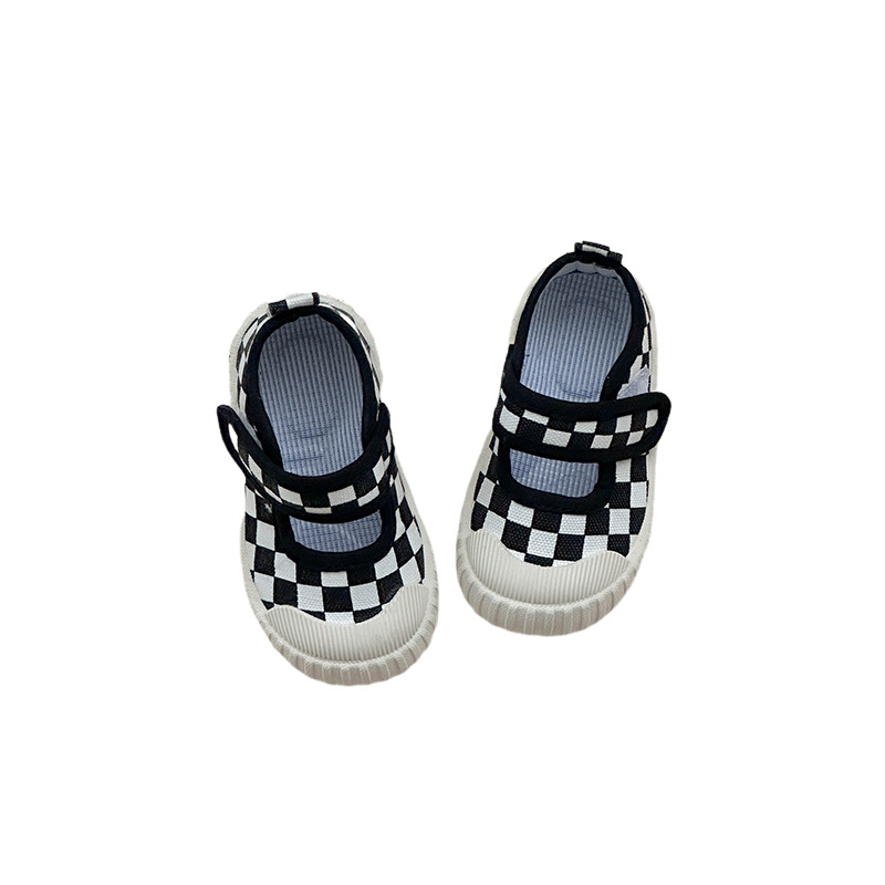 Zapatos de lienzo para bebés zapatos de jardín de infantes de primavera y otoño zapatos blancos zapatos de mujer para niños velcro