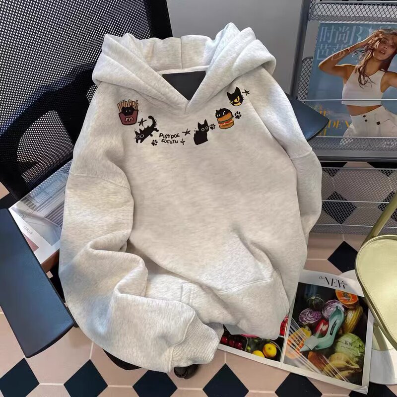 American Vintage Hooded Sweatshirt for Men and Women 2025 Autumn and Winter New Design Sense of Design Loose Velvet Jacket Trendy American Vintage Hooded Sweatshirt for Men and Women 2025 Autumn and Winter New Design Sense of Design Loose Velvet Jacket Trendy