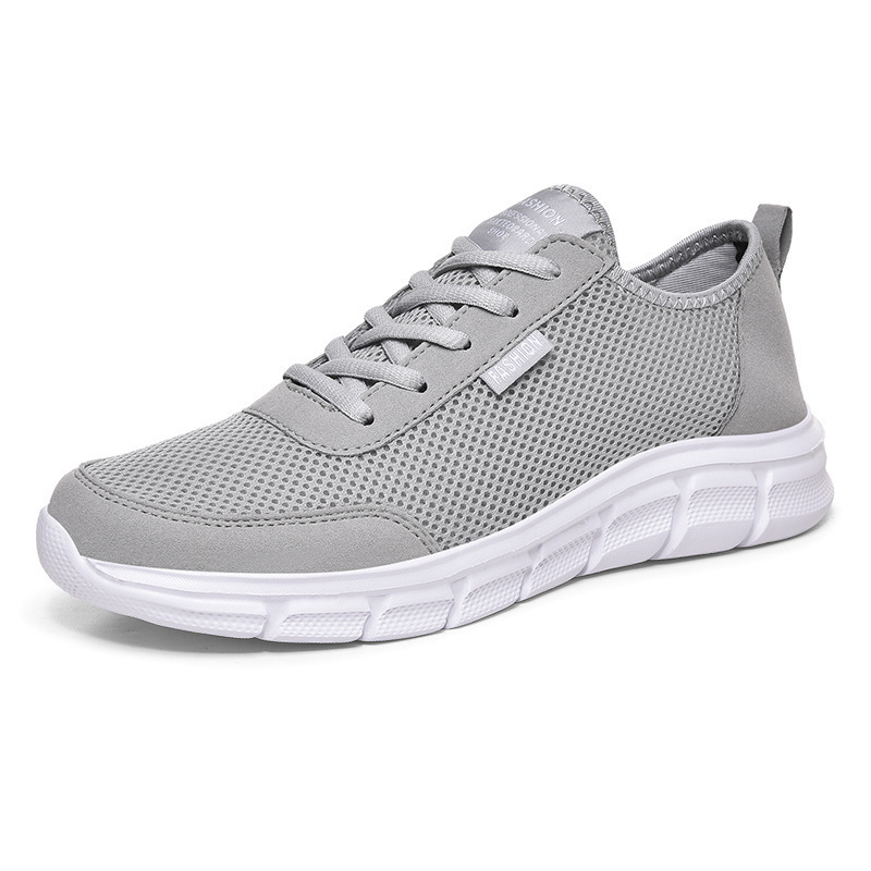 2022 Summer New Men's Outdoor Mesh Casual Shoes Trendy Breathable Lightweight Solid Color Flat Sneakers 0217