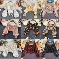 ショートレディーストップスrealsource of sexy goddess blouse live broadc