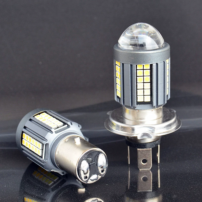 Мотоцикл лампа светодиодная маленькая стальная пушка объектив фара h4h6 желто-белый двухцветная лампа для глаз рыбы BA20D