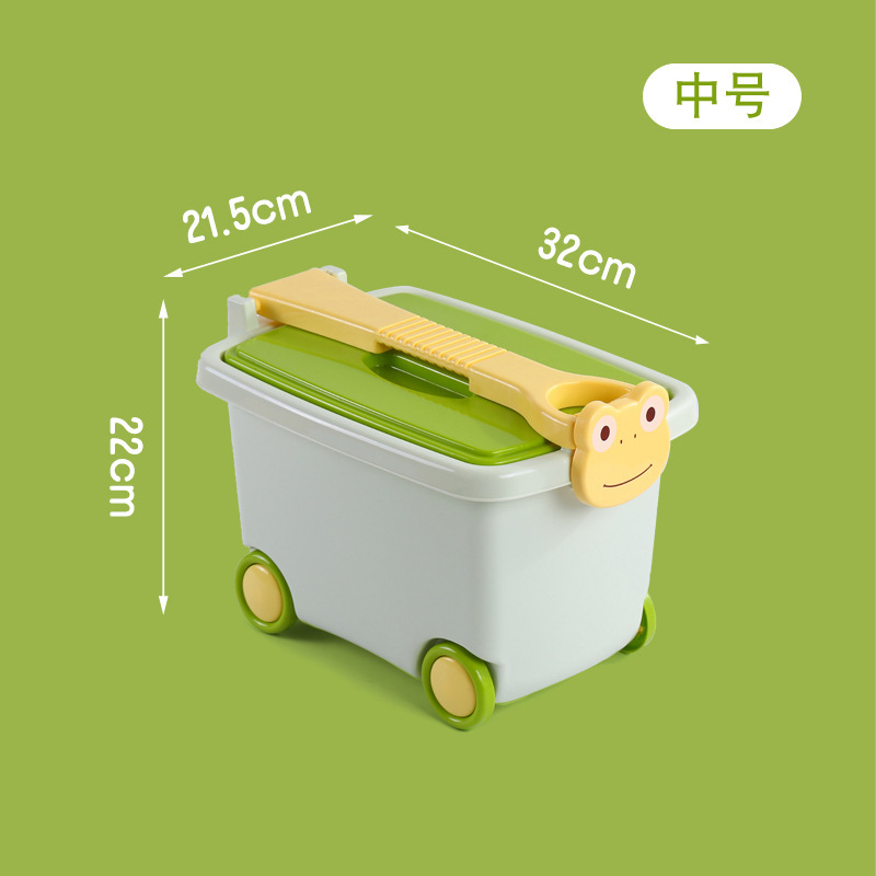 子供のおもちゃの積み木収納ボックス家庭用バスケットプラスチックスナックボックスベビー蓋付きかわいい漫画の収納ボックス|undefined