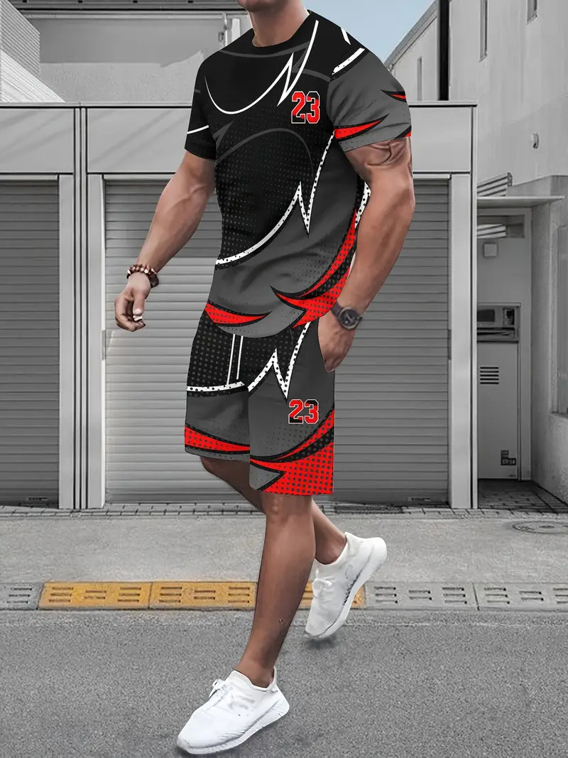 2025 nuevo producto Amazon nuevo conjunto de pantalones cortos de camiseta de manga corta de alta calidad transfronteriza europea y americana ME05 MA04