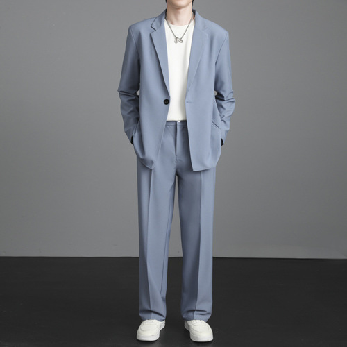 Suit set men's spring Korean trend casual all-match suit coat men's high-end handsome small suit set