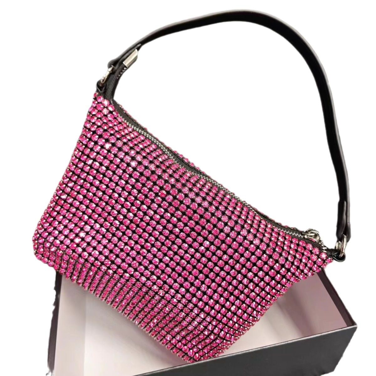 Designer Sparkling Full Diamond Bag, Niche Luxury Rhinestone Handbag, High-End Texture Evening Clutch For Women - Thumbnail 5