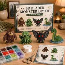跨境亚马逊爆款 3D Beaded Animal Craft Kit 手工DIY串珠套件