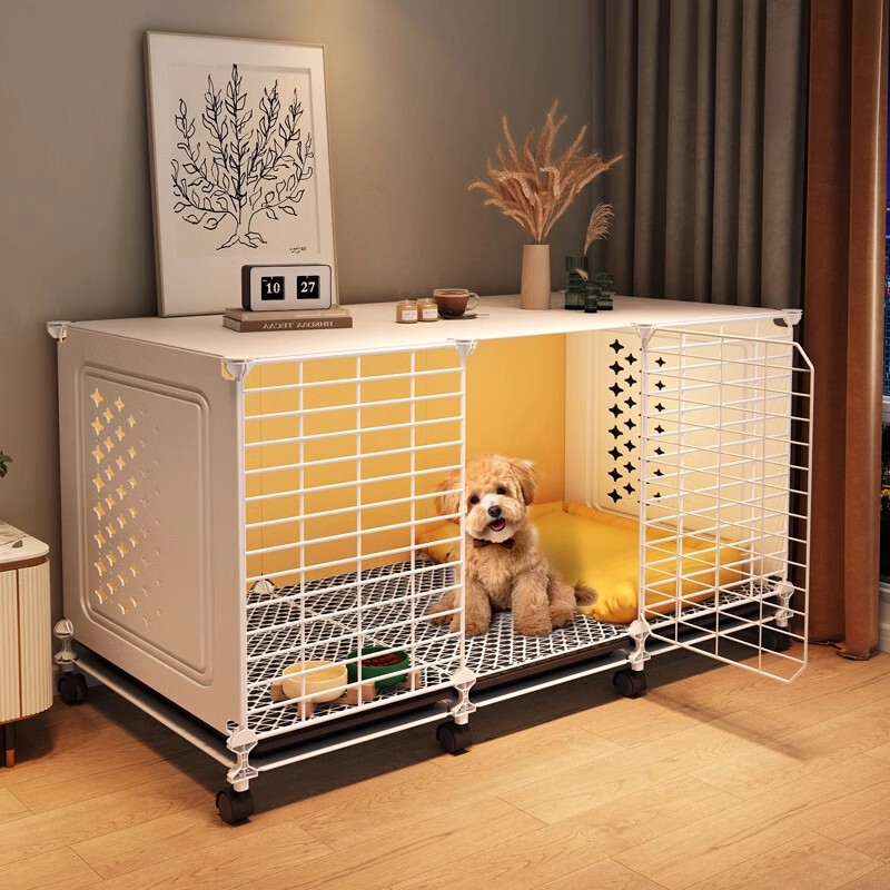 Dog Cage for Small and Medium-Sized Dogs with Separate Toilet Area, Indoor Teddy Bichon Dog House, One Room One Bathroom Pet Cage Dog Cage for Small and Medium-Sized Dogs with Separate Toilet Area, Indoor Teddy Bichon Dog House, One Room One Bathroom Pet Cage