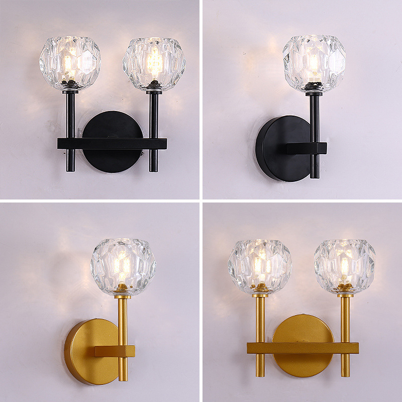 Wall Lamp Living Room Light Luxury Crystal Creative Distinctive Bedroom Bedside Lamp Nordic Modern Simple Aisle Lamp Decorative Net Red Light