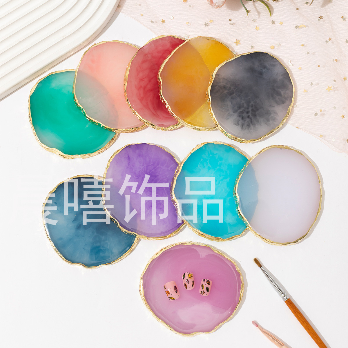 Nail Art Palette resina ágata Phnom Penh paleta nail art display Board color mezcla display resina nail art Palette