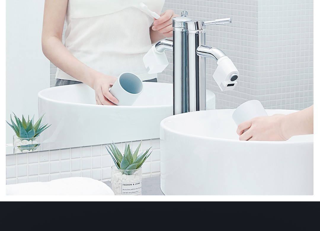 Xiaoda Sensor Water-Saving Device for Kitchen and Bathroom, Smart Charging Aerated Water Valve, Splash-Proof Infrared Faucet