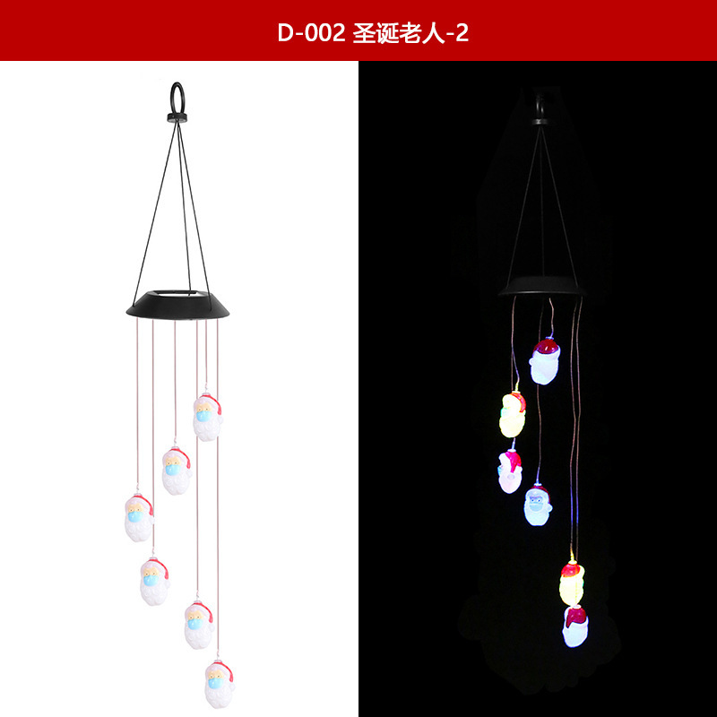 Amazon nuevo solar al aire libre LED de colores cambiantes paisaje patio decoración campanas viento muñeco nieve luces Navidad