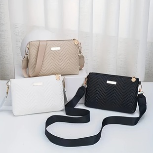 2025 New Wave Pattern Elegant Long Wallet Iron Piece Decorated Hand-Held Shoulder Crossbody Women's Bag Fashion Bag
