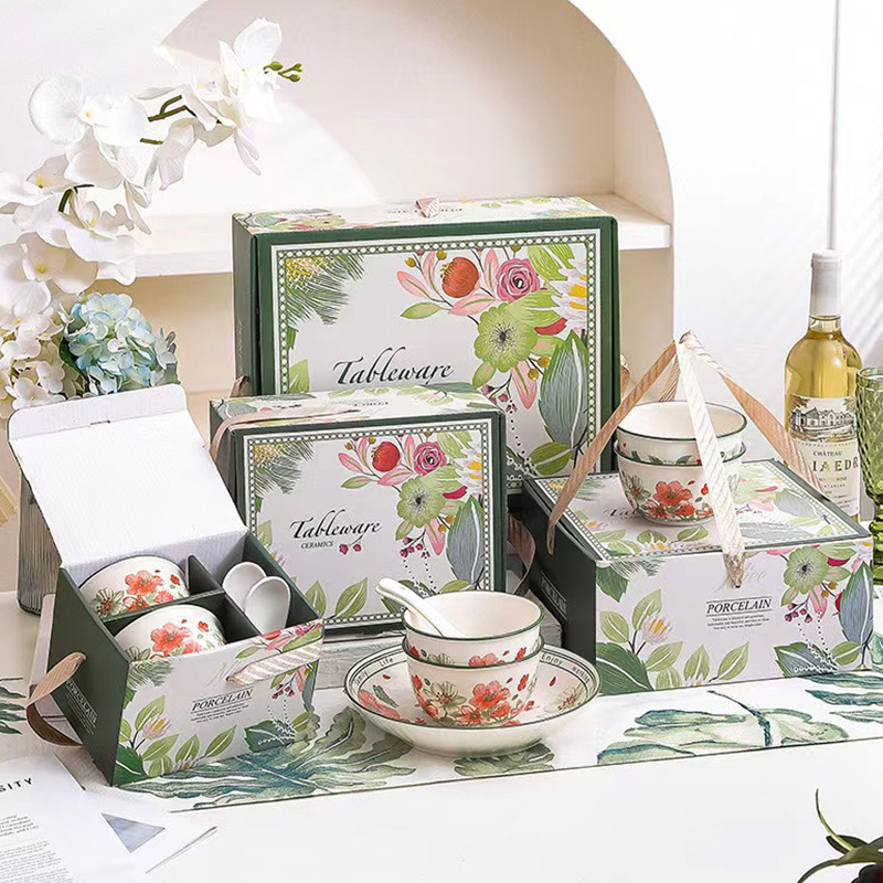 Ceramic Dishes, Plates, Spoons, Tableware Sets, Gift Boxes, Underglaze Color Souvenirs, Employee Gifts, Store Promotional Items, Small Gifts