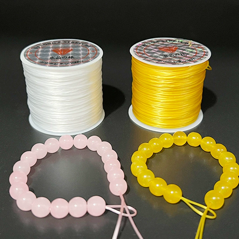 50 м плоская Хрустальная нить для наращивания волос эластичная нить хорошая эластичная износостойкая бусина нить DIY браслет из бисера нить