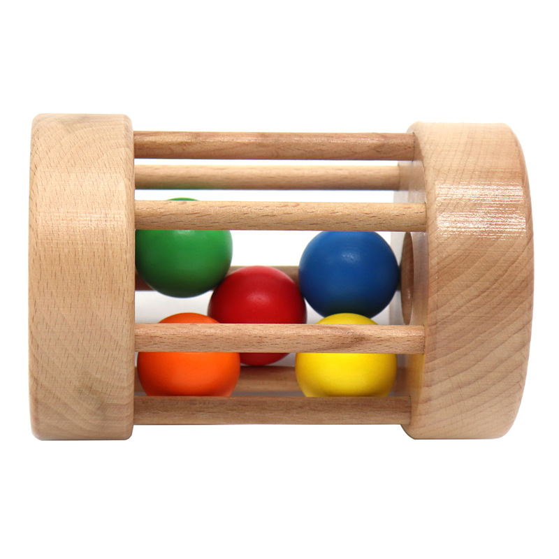 Montessori Early Childhood Teaching Aids Rolling Drum Baby Logical Thinking Hand-eye Coordination Training Toy Wooden Puzzle